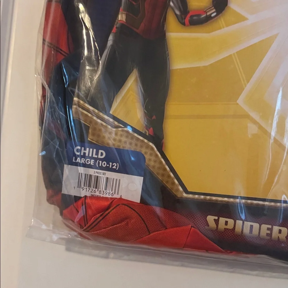 nwt Spider-Man‎ Kids' Iron Integrated Zentai Halloween Costume Jumpsuit L